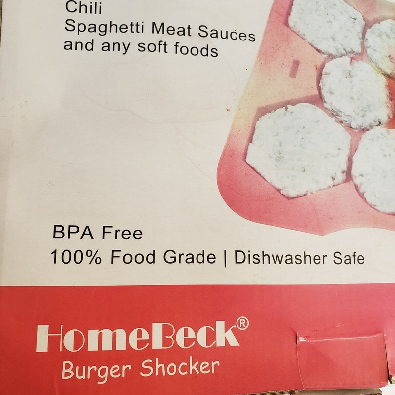 Burger Press HomeBeck 8 Burger Shocker Red Silicone Shape and Freeze gallery