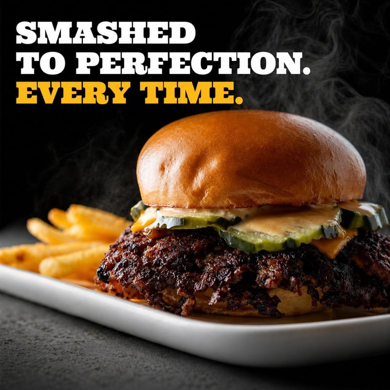 Smash Burger Press Kit - Cast Iron Burger Press (6.5 in), Smash Burger Spatul... gallery