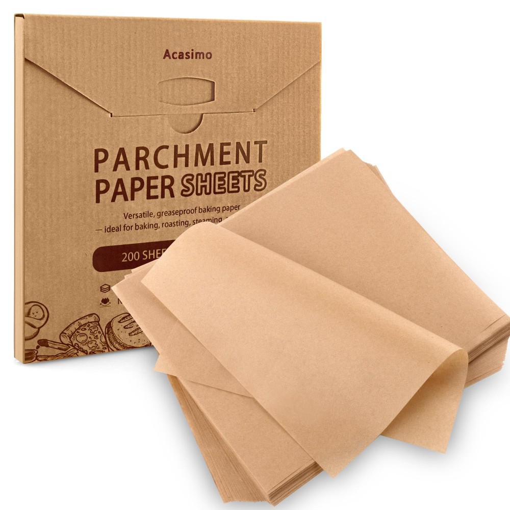 Parchment Paper Sheets, 200Pcs 8x8 Inch Squares Precut in, Brown