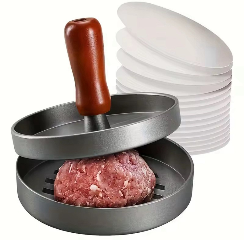 Non-Stick Burger Press Patty Maker Aluminum Hamburger Mold BBQ Tool gallery