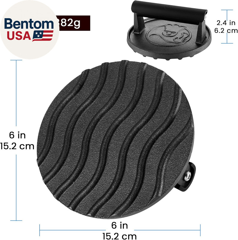 Smash Burger Press for Griddle, 2 Lb Heavy Duty Burger Smasher Tool with Heat-Re gallery