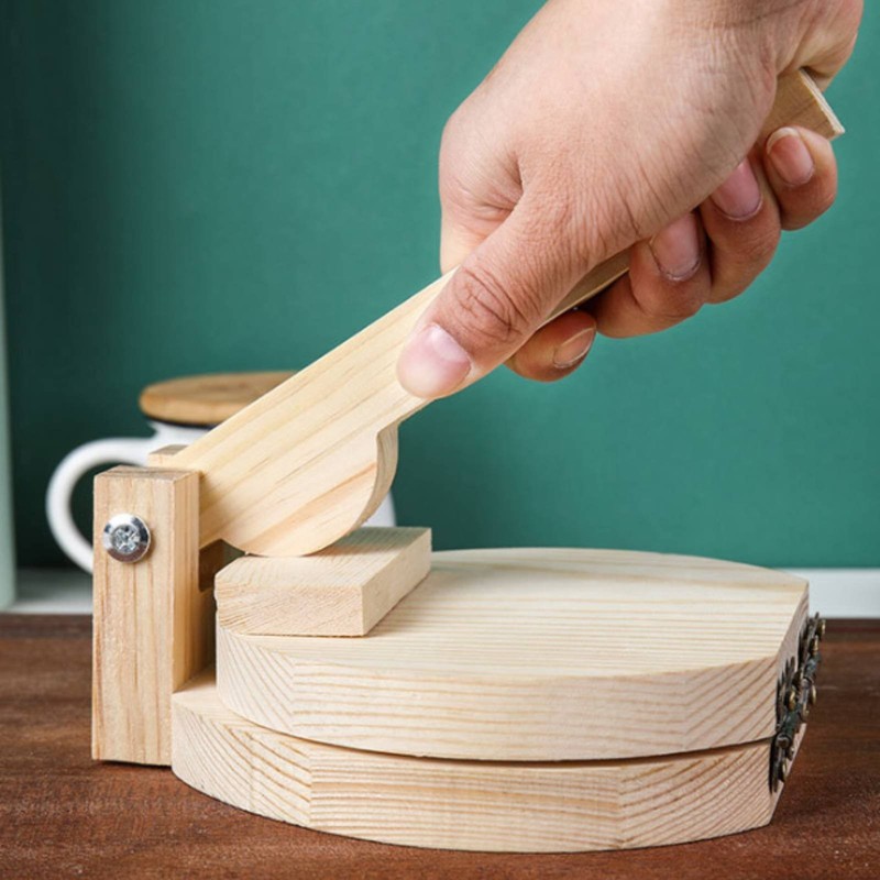 Hardwood Wood Dumpling Skin Press Non-Stick Surface Manual Pastry Presser gallery
