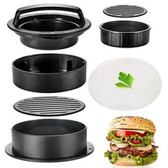 3 in 1 Stuffed Burger Press Patty Maker Rings Molds Kit Non Stick Stuffed Burger