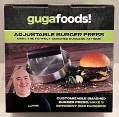 Guga Foods! Adjustable Burger Press Makes 3 Different Size Burgers – NEW