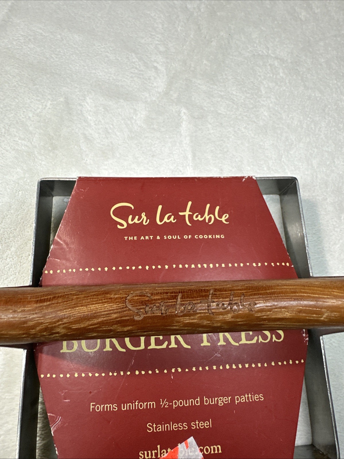 Sur La Table Square Burger Press Stainless Steel Brand New Unused 1/2 Lb Patties gallery