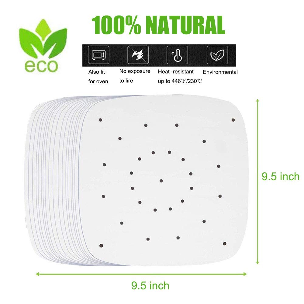 Air Fryer Parchment Paper, 200pcs 9.5 Inch Perforated 9.5, Creamy White gallery