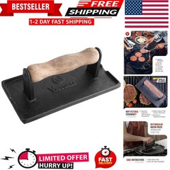 Cast Iron Panini Press, Burger Press, Bacon Press, Grill Press, Seasoned with…