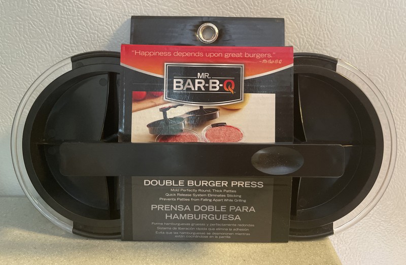 Mr. Bar-B-Q Double Burger Press for Uniform Thick Patties Quick Release 40140Y gallery