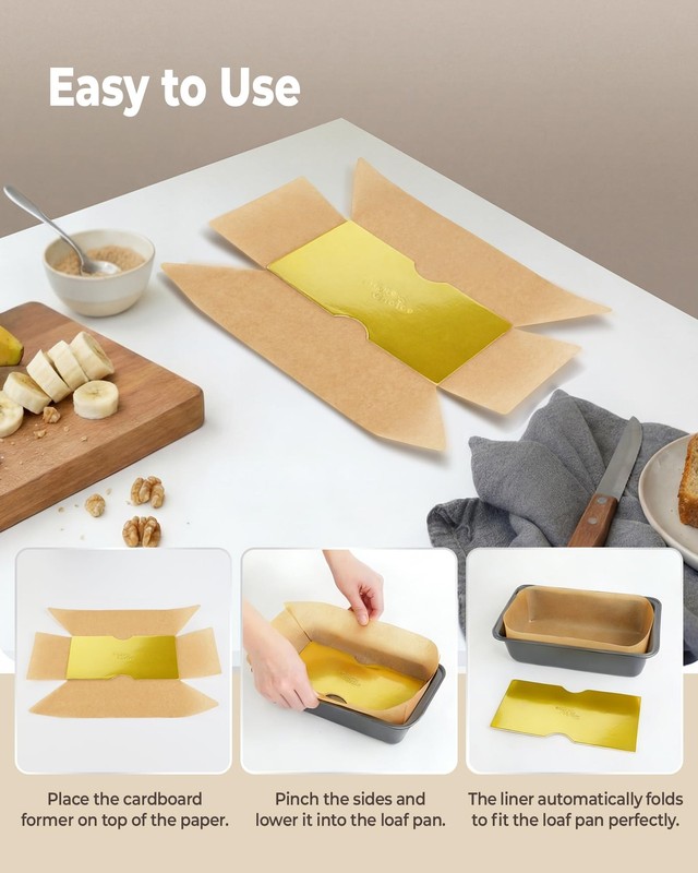 Bake Choice 100 Pcs Loaf Pan Liners for Baking Bread 9x5 9*5 inch, Natural gallery