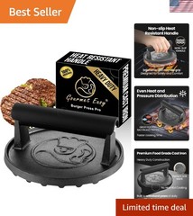 Smash Burger Press for Griddle, 5- , 2 lb Heavy Duty Burger Smasher Tool with…