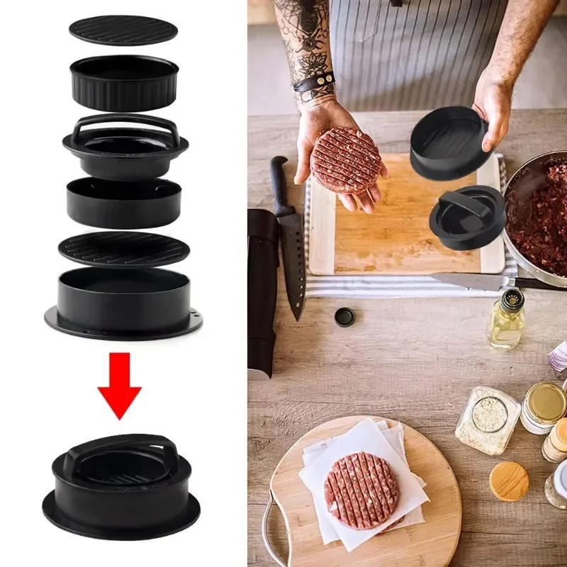 Round Hamburger Burger Press Beef Grill Food-Grade ABS Hamburger Helper Meat Pre gallery