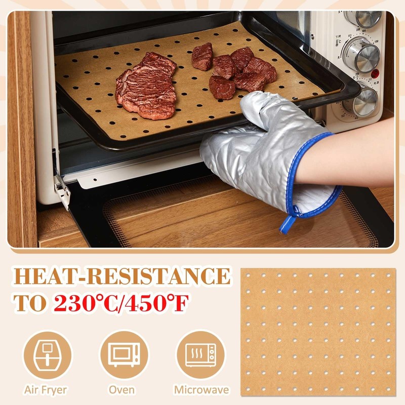 Funnymoom 200 Pcs Air Fryer about 11 x 9.85 inches, as shown in the picture gallery