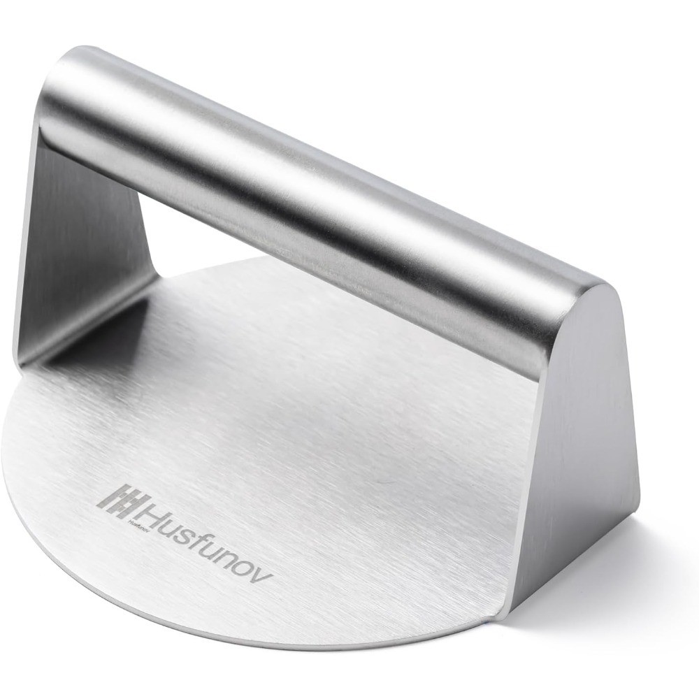 Stainless Steel Burger Press Non Stick Smash Round Flat Bottom Hamburger Patty gallery