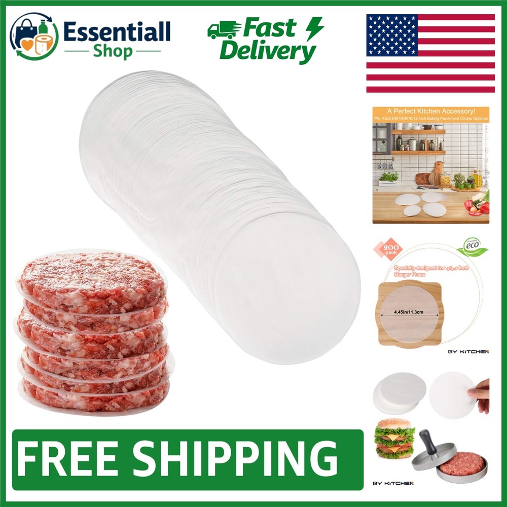 Versatile 4.5 Inch Baking Parchment Rounds - Perfect for Patties, Cookies & More