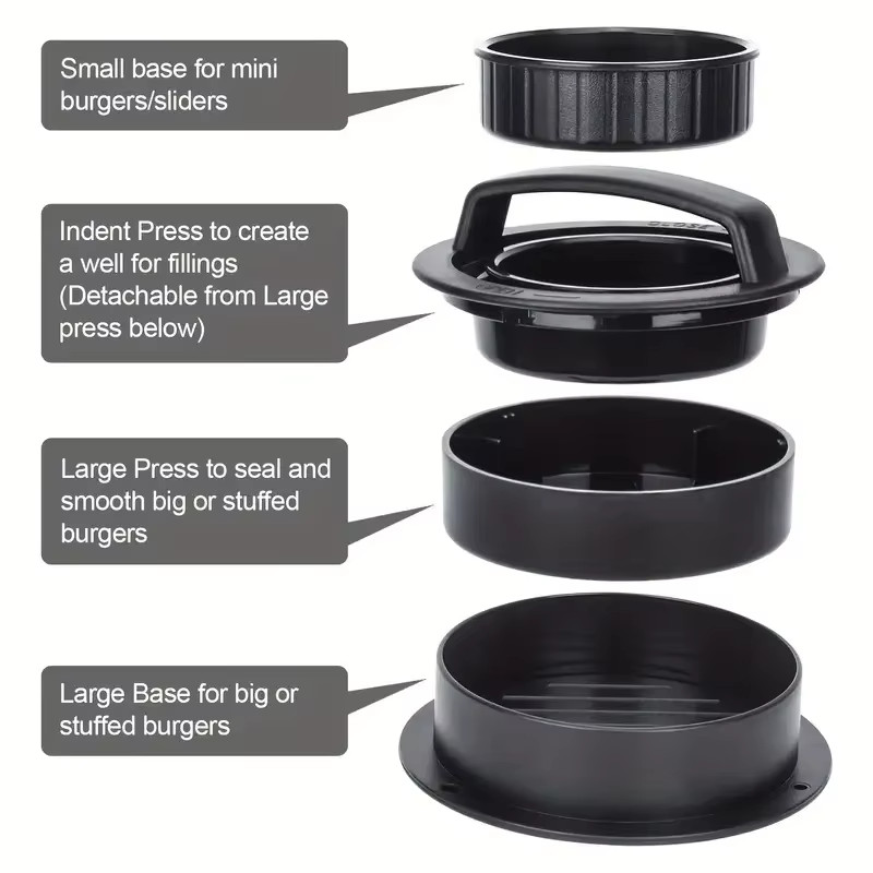 Non Stick Stuffed Burger Press Hamburger Patty Molds Maker Sliders Kitchen BBQ. gallery
