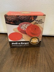 Stuff-A-Burger Press Red Homemade Burger Press Cooks Works. D