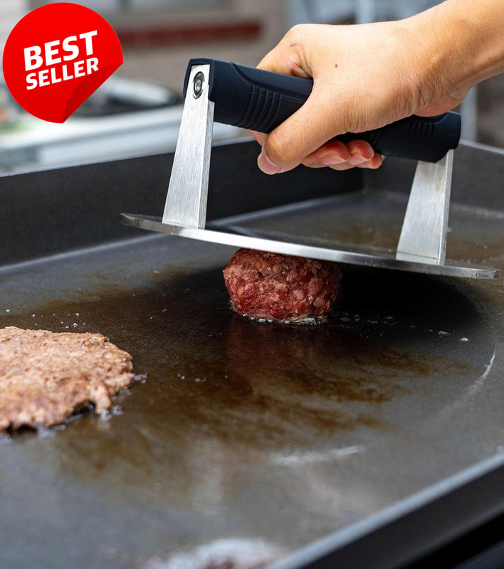 Stainless Steel Burger Press 3.25lb 8in Steak Weight BBQ Grill Tool - US gallery