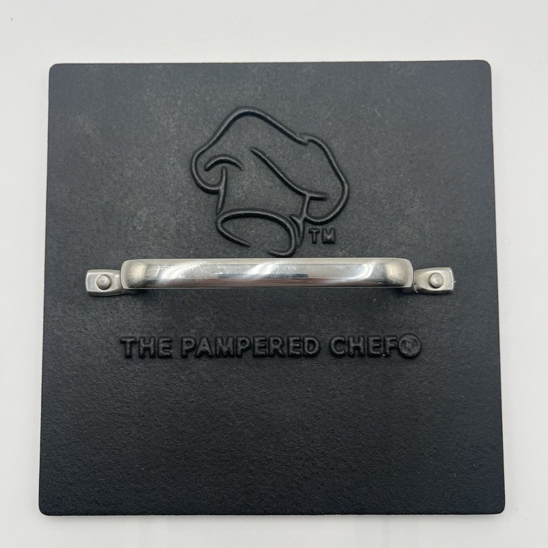 PAMPERED CHEF - PANINI Heavy SQUARE GRILL Press BURGER Bacon 8.5" gallery