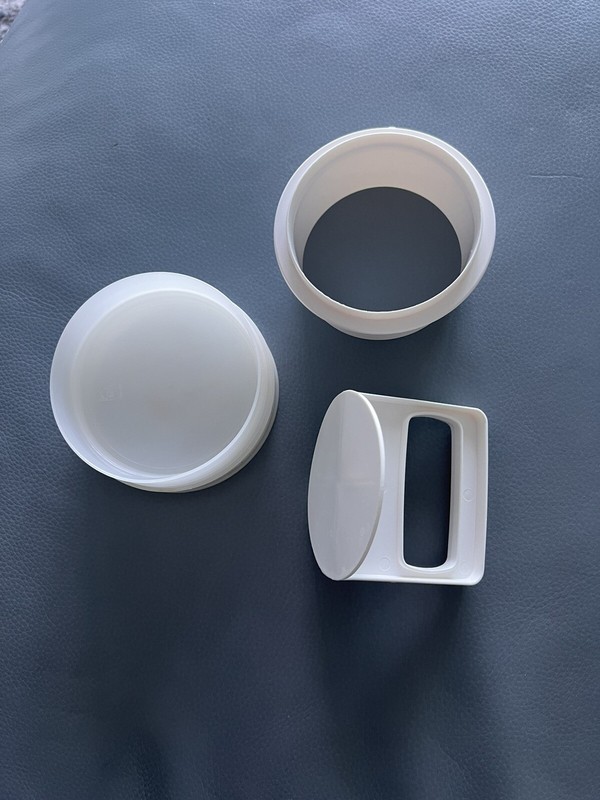 HAMBURGER PRESS WITH STORAGE FOR 2 BURGERS- FOOD GRADE PLASTIC gallery