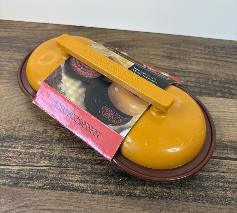 Charcoal Companion Double Hamburger Press Mold Burger 4.5 Circular Patties NEW gallery