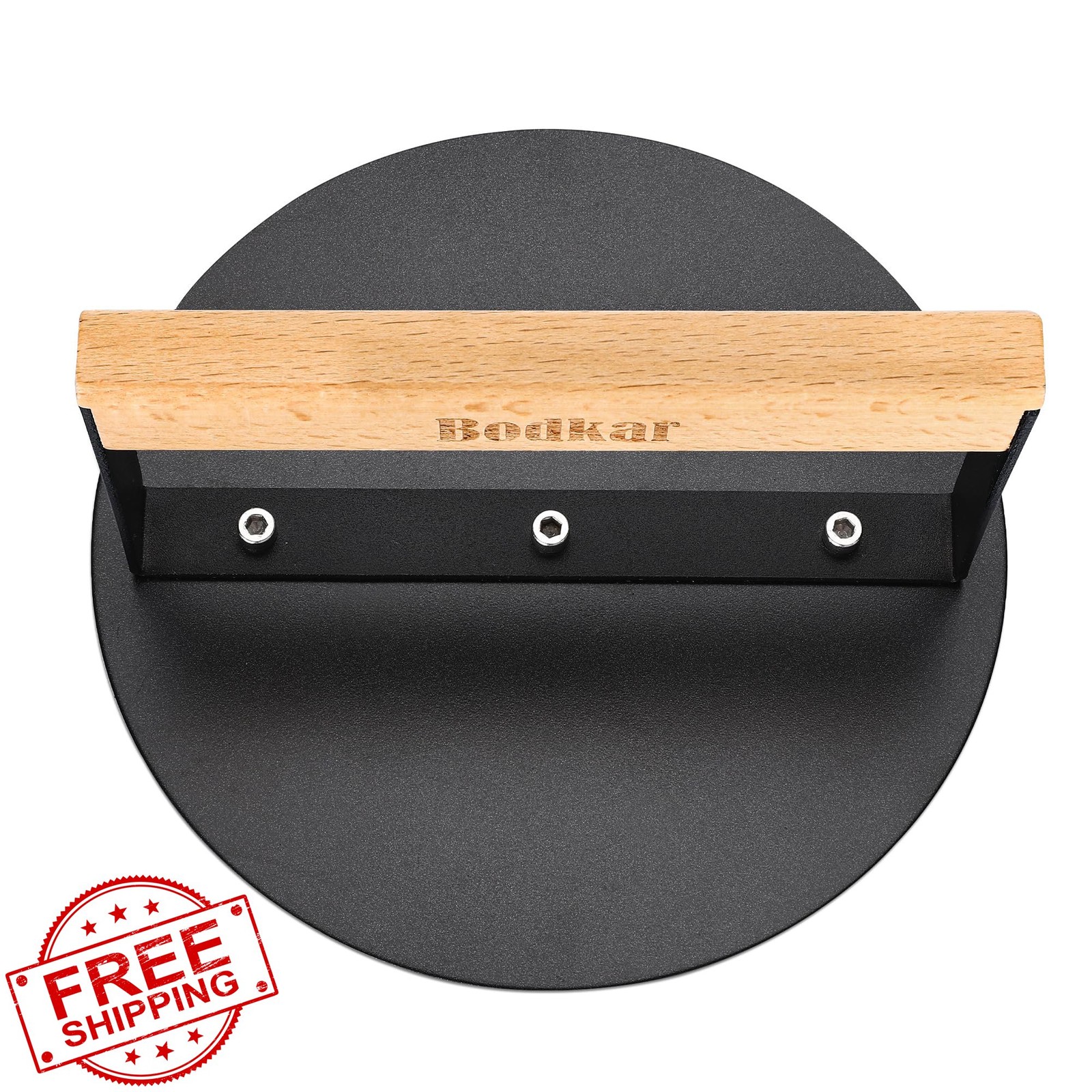 bodkar 6" Smash Burger Press Black Wood Handle gallery