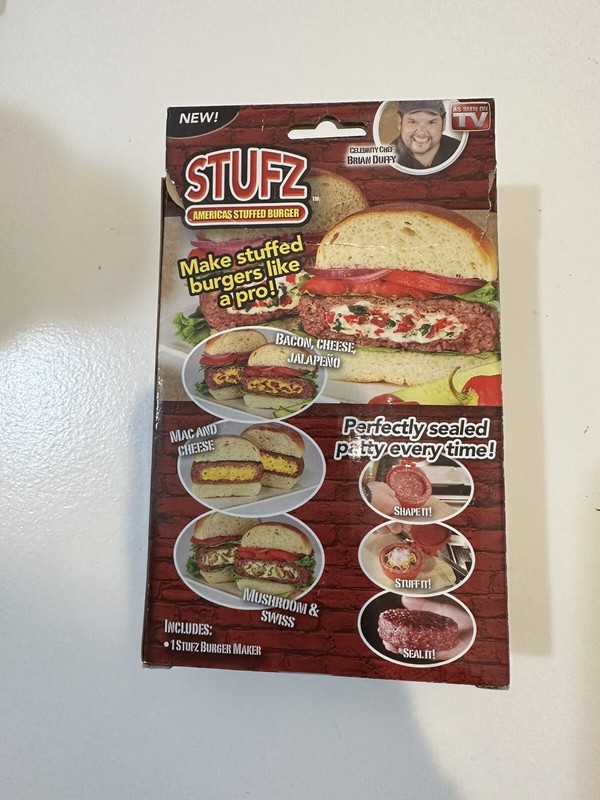 StufZ Burger Press As seen On TV, Make Stuffed Burgers Like a Pro-New Open Box gallery