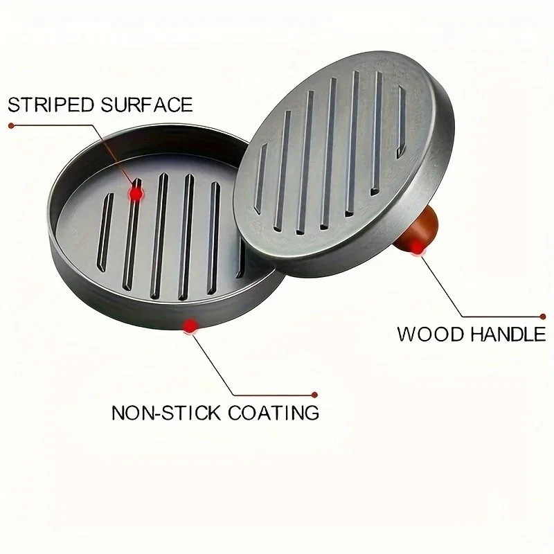1 Pc Non Stick Stuffed Burger Meat Press Hamburger Patty Maker Tool Aluminum gallery