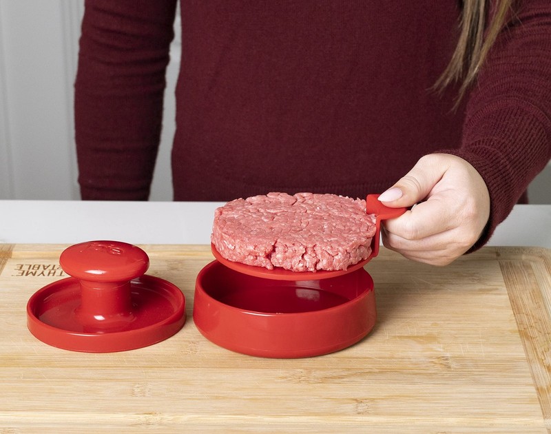 Burger Press and Patty Maker, LFGB Approved and BPA Free, One Size, Red gallery