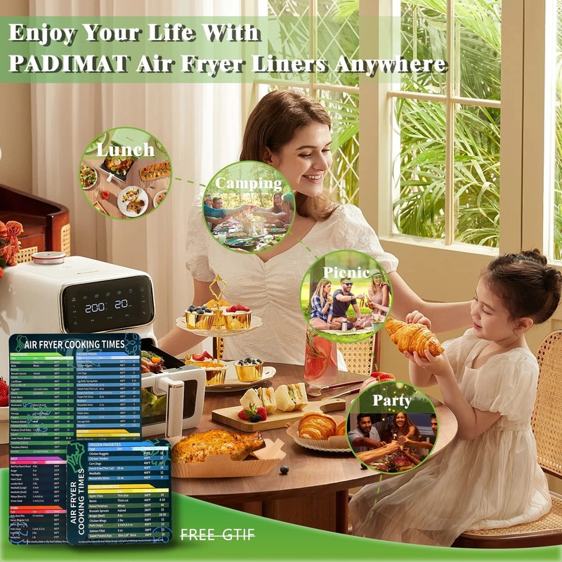 Air Fryer Disposable Paper Liner - 120PCS 6.3 IN-120PCS, Natural-Square gallery
