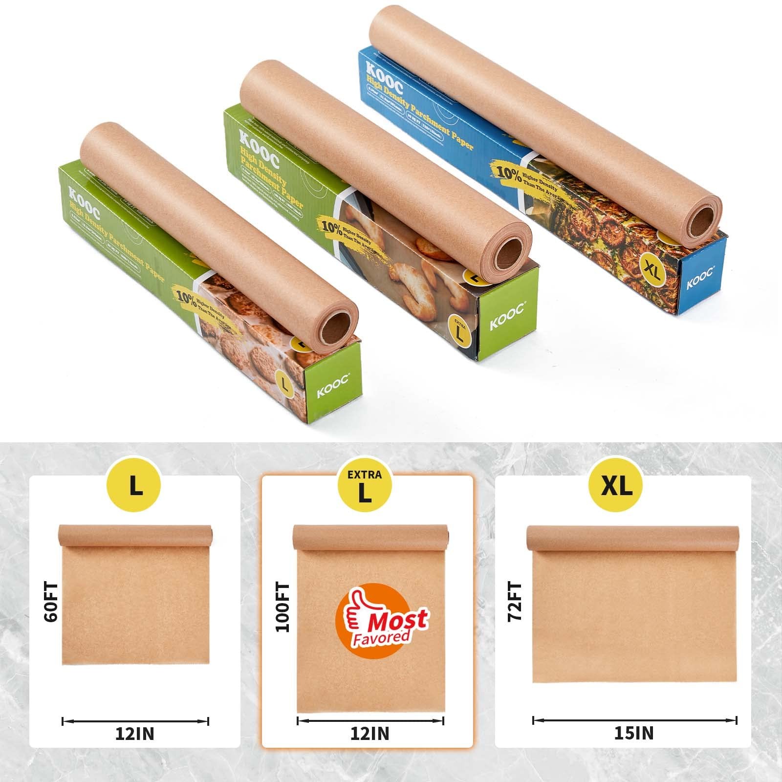 KOOC Premium 100-Feet Parchment Paper Roll 12 in x 100 ft, L (12-Inch Width) gallery