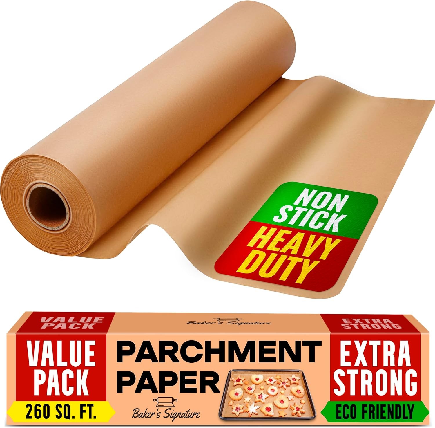 260 Sq.Ft Unbleached Parchment Paper for Baking – Roll with 260 Sq.Ft, Brown gallery