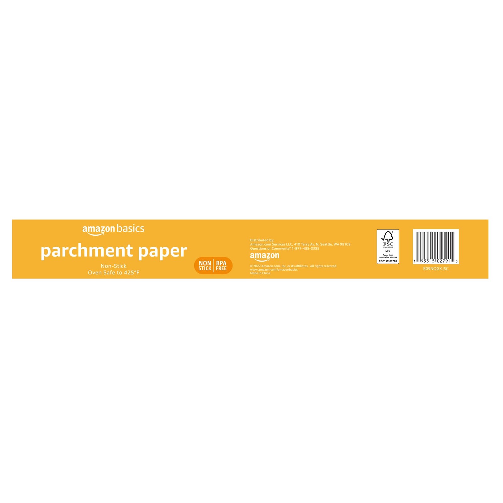 Amazon Basics Non-Stick Parchment Paper for Baking, Cooking, Pack of 1, kraft gallery