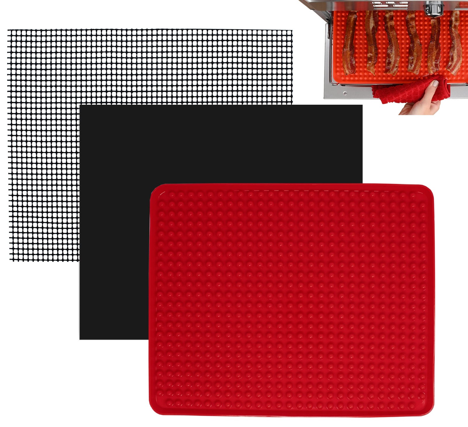 Toaster Oven Air Fryer Reusable Mats Accessories 10 x 12, 10 x Black gallery