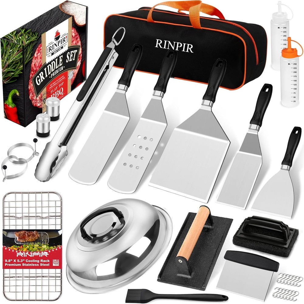 RINPIR 33PCS Griddle Accessories Kit for Blackstone, Flat Top Grill Accessori...