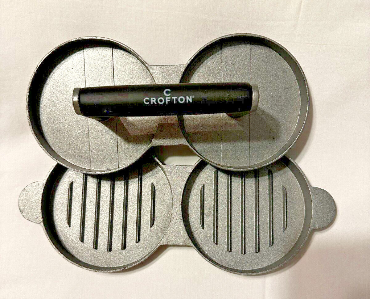 Crofton Non-Stick Hamburger Press, Heavy Duty Cast Aluminum Slightly Used #2142 gallery