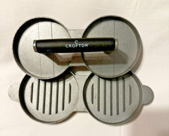 Crofton Non-Stick Hamburger Press, Heavy Duty Cast Aluminum Slightly Used #2142