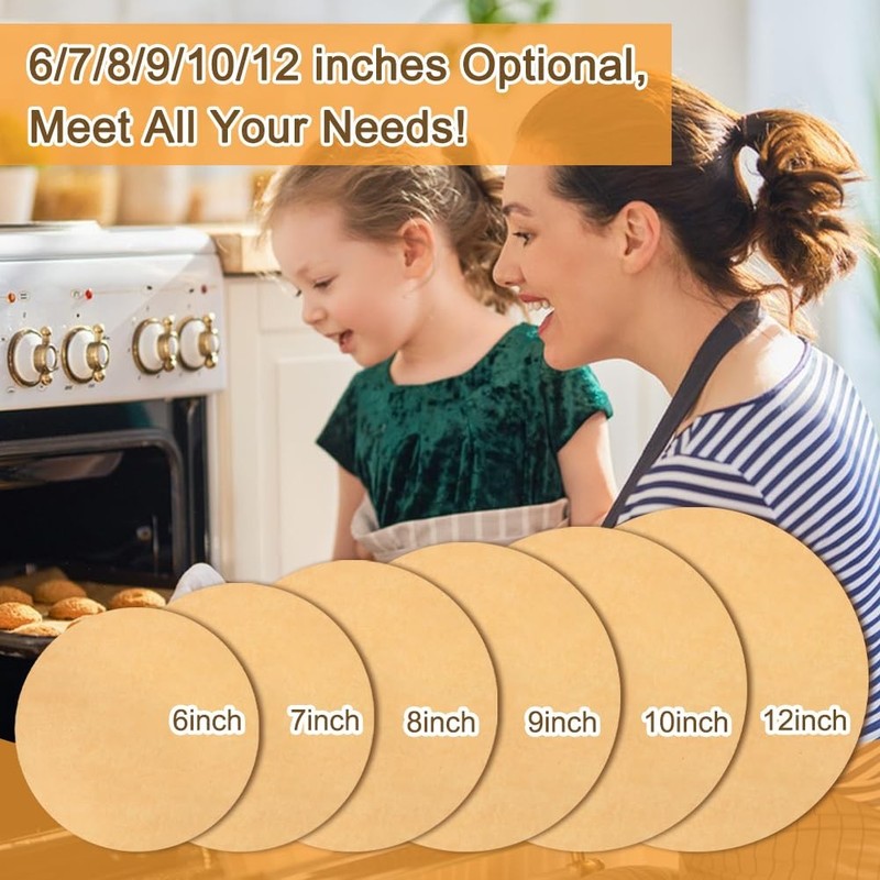 BYKITCHEN 10 Inch Parchment Paper Rounds for Baking, 10inch-100pcs, burlywood gallery
