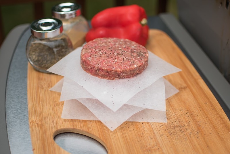 Stuffed Burger Press Hamburger Maker Non stick and 250 Wax Paper Sheets set gallery