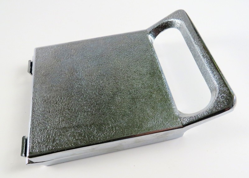 Kitchen-Quip Deluxe Vintage Chrome Plated Hamburger Press in Box - Read gallery