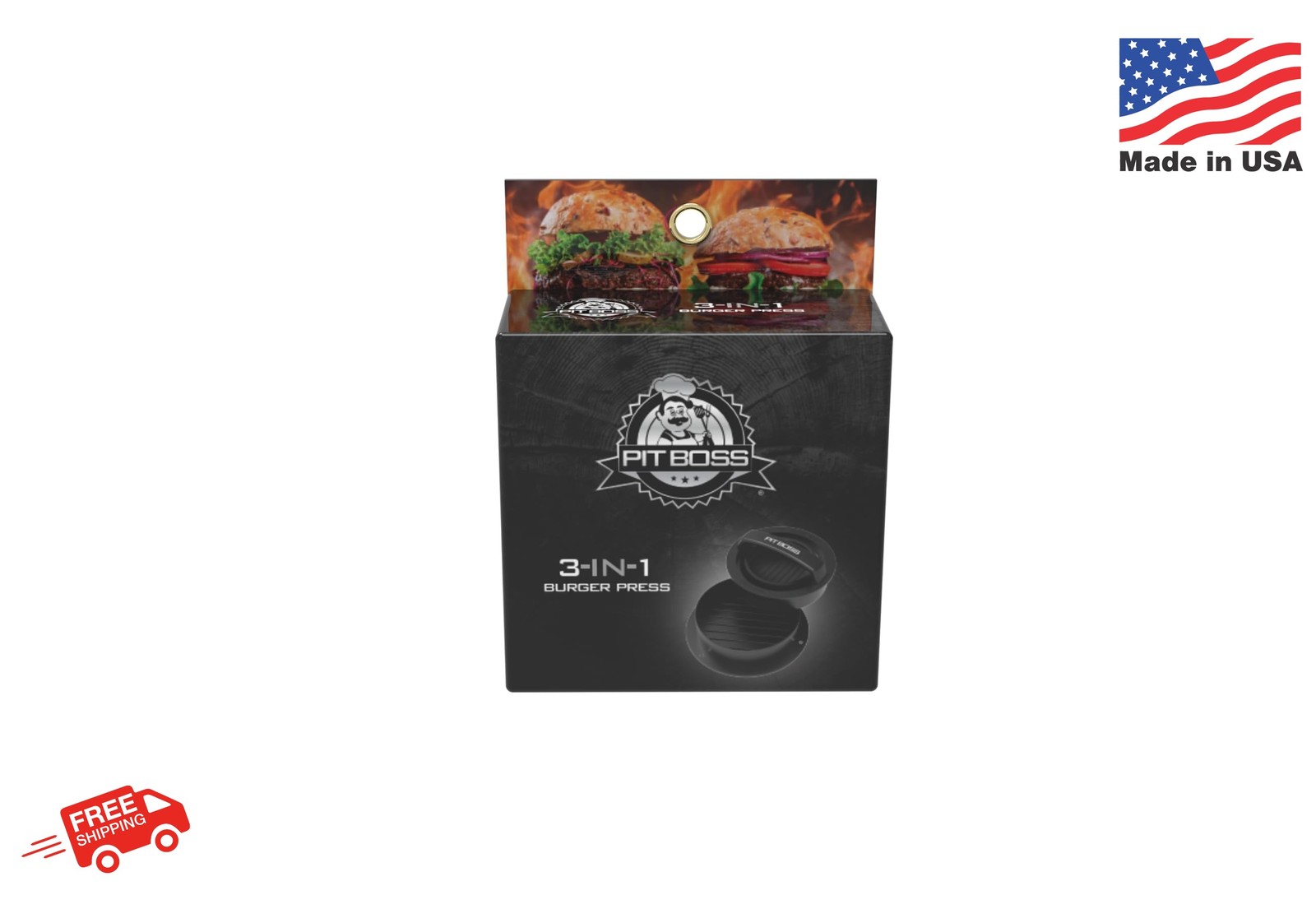 Pit Boss 3-In-1 Burger Press, Black gallery