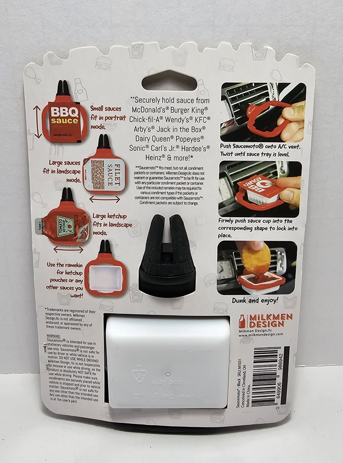 Saucemoto Dip Clip | An in-car vent sauce holder for dipping sauces gallery
