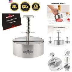 Hamburger press patty maker,304 Stainless Steel Burger Press, Non-Stick Patty…