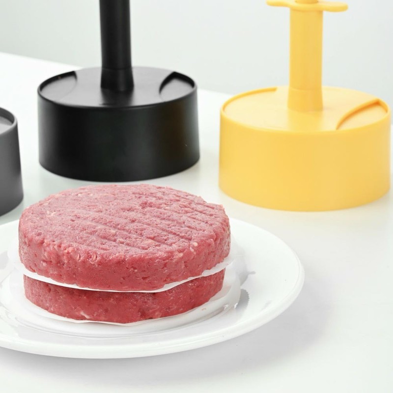 Reusable Lightweight Hamburger Patty Press with 100 Sheets of Silicone Oil Paper gallery