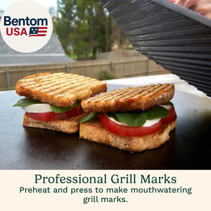 XL Cast Iron Grill Press, 10" X 10" Heavy-Duty Nonstick Smash Burger Steak Press gallery