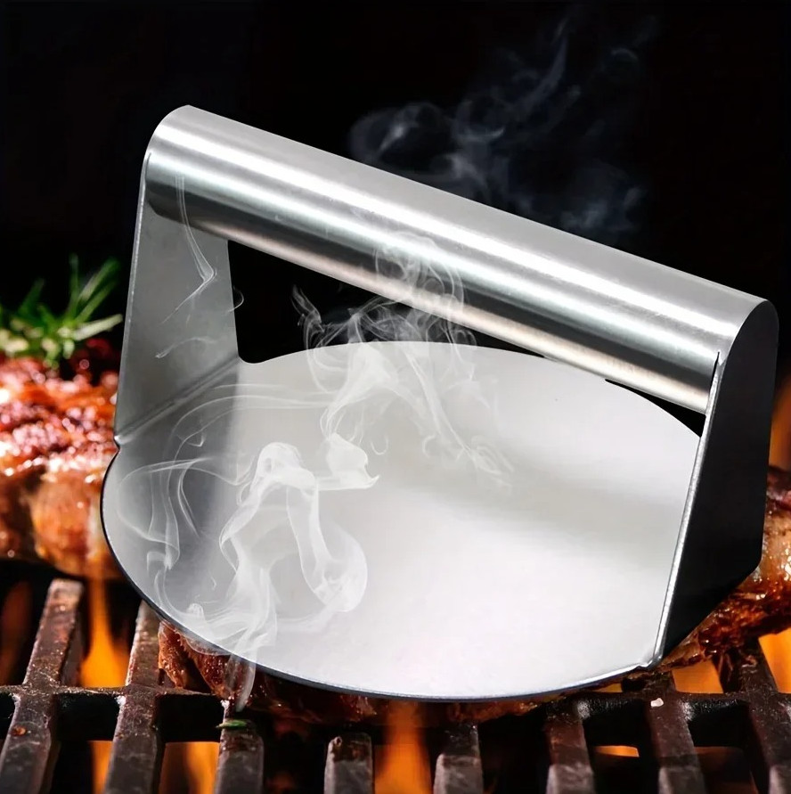 1 pc Stainless Steel Smash Burger Press Round Meat Patty Maker Kitchen Tool gallery