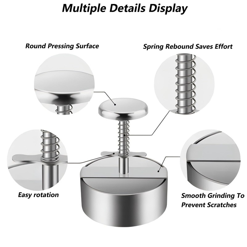 Hamburger Press Patty Maker 304 Stainless Steel NonStick Meat Mold 5.5 inch gallery