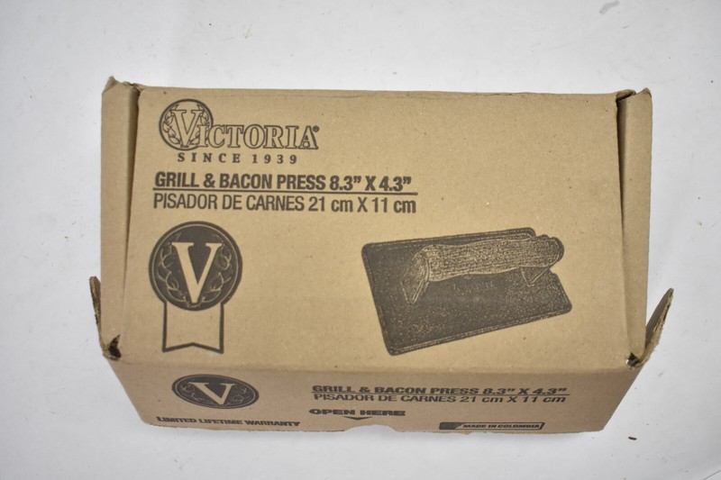 Victoria Cast iron Panini Press Seasoned w Wooden Handle For Burger Grill gallery