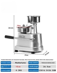 4″/100mm Meat Patties Maker Machine Tool Hamburger Burger Press Patty Maker