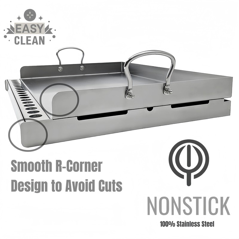 Universal Stainless Steel Flat Top Griddle Insert for Gas & Charcoal Grills R gallery