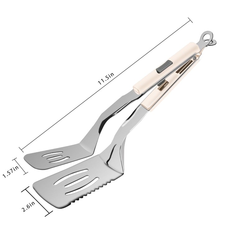 11.5-inch Stainless Steel Tongs for Cooking – Versatile Metal Spatula Tong gallery